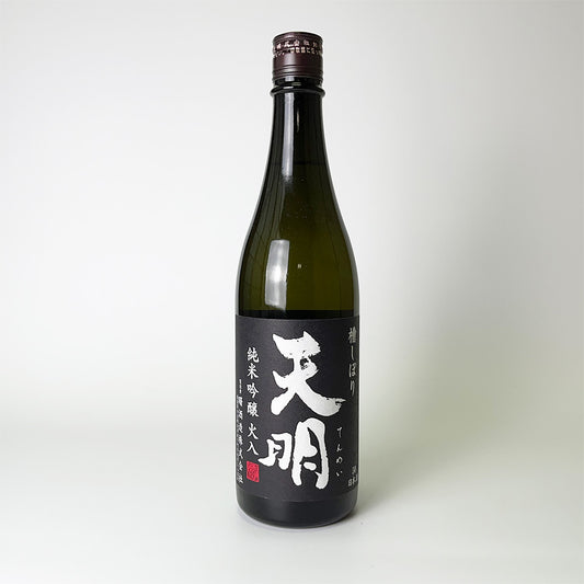 Tenmei Junmai Ginjo Black, hot sake rapidly cooled and pasteurized (brewed in 2024)