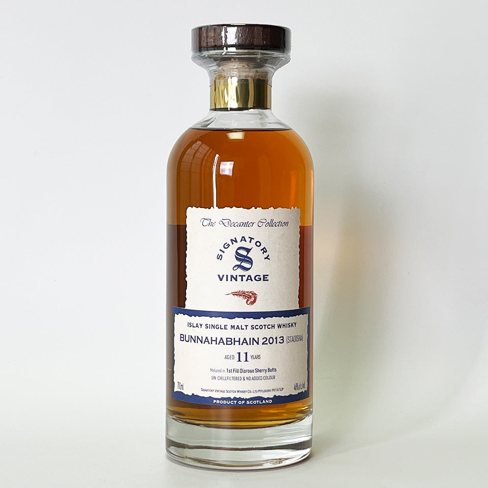 ウィスキー_アイラ/SIGNATORY VINTAGE BUNNAHABHAIN Staoisha Heavily Peated IBISCO DECANTER(シグナトリー・ヴィンテージ ブナハーブン・ストイーシャ ヘビリー・ピーテッド イビスコ・デキャンタ) 11年 2013【正規輸入品】