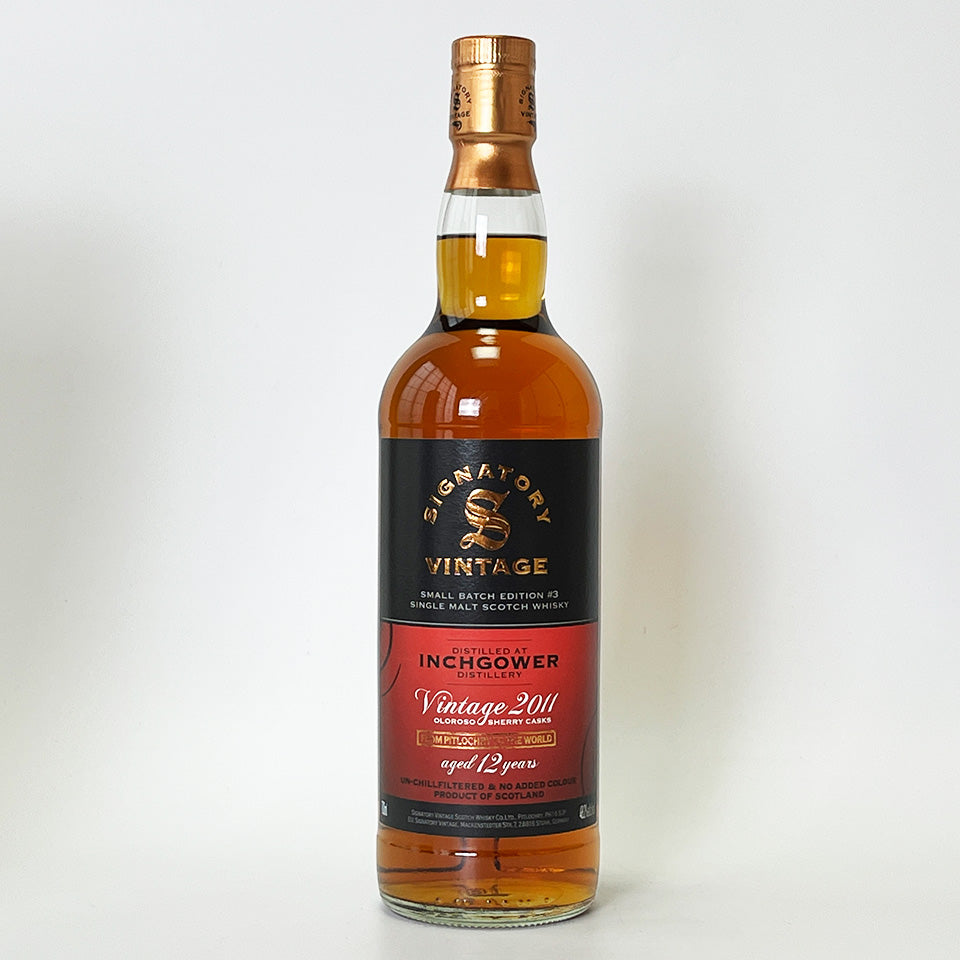 ウィスキー_スペイサイド/SIGNATORY VINTAGE SMALL BATCH EDITION INCHGOWER OLOROSO SHERRY CASKS(シグナトリー・ヴィンテージ スモール・バッチ・エディション インチガワー オロロソ・シェリー樽熟成)12年 2011【正規輸入品】