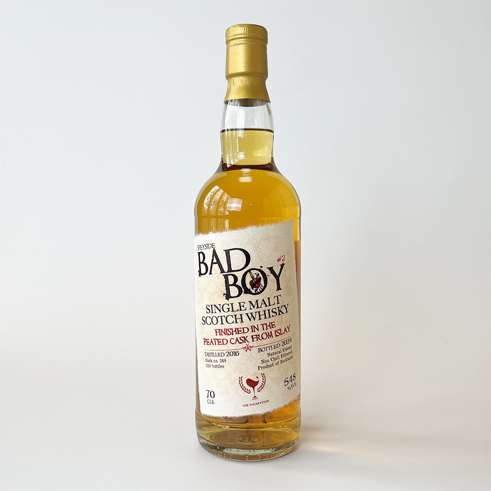 ウィスキー_スペイサイド/THE WHISKYFIND BAD BOY #2 Speyside FINISHED IN THE PEATED CASK FROM ISLAY(ウィスキーファインド バッド・ボーイ #2 カリラ・フィニッシュ)7年 2016【正規輸入品】