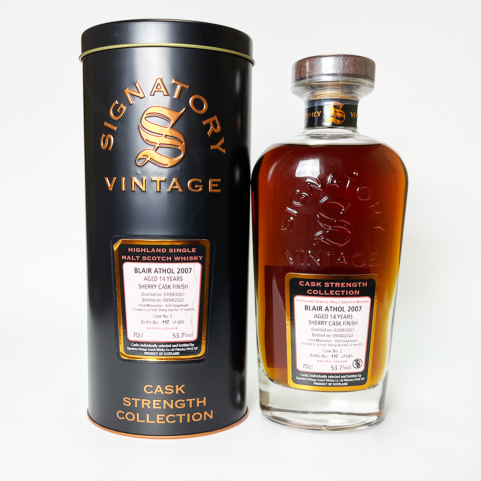 ウィスキー_ハイランド/SIGNATORY VINTAGE BLAIR ATHOL SHERRY CASK FINISH (シグナトリー・ヴィンテージ・ブレアアソール シェリー・カスク・フィニッシュ カスク・ストレングス・コレクション) 14年 2007 【正規輸入品】