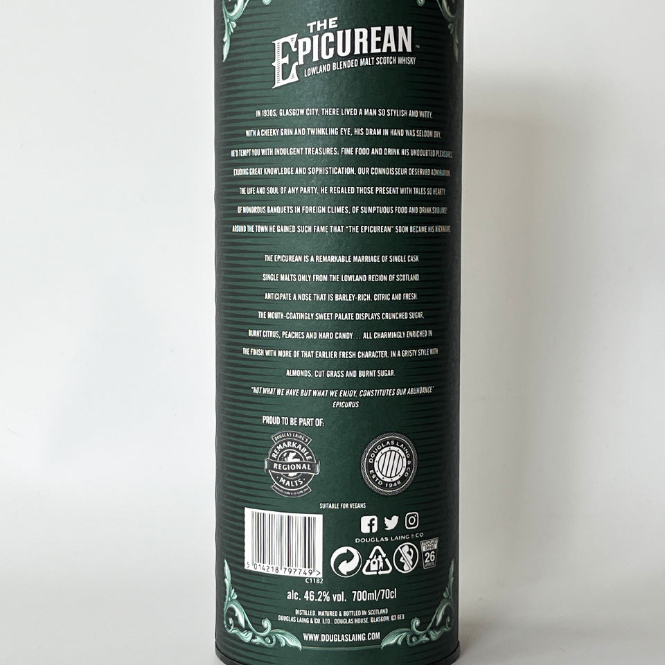 ウィスキー_ローランド/THE EPICUREAN LOWLAND BLENDED MALT NON CHILLFILTERED SMALL BATCH(エピキュリアン ローランド・モルト ノン・チルフィルタード スモール・バッチ)【正規輸入品】