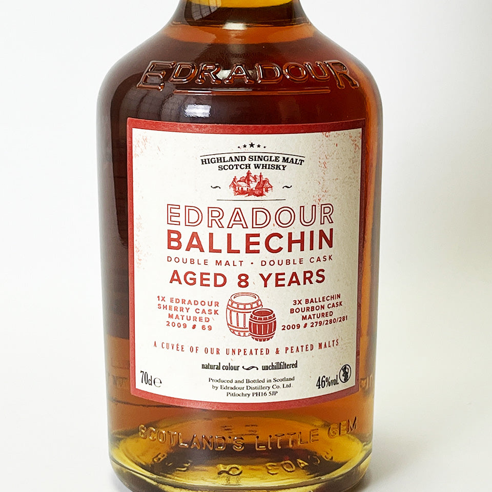 ウィスキー_ハイランド/EDRADOUR BALLECHIN AGED 8 YEARS DOUBLE MALT DOUBLE CASK CUVEE(エドラダワー バレッヒェン ダブル・モルト ダブル・カスク キュベ) 8年【正規輸入品】
