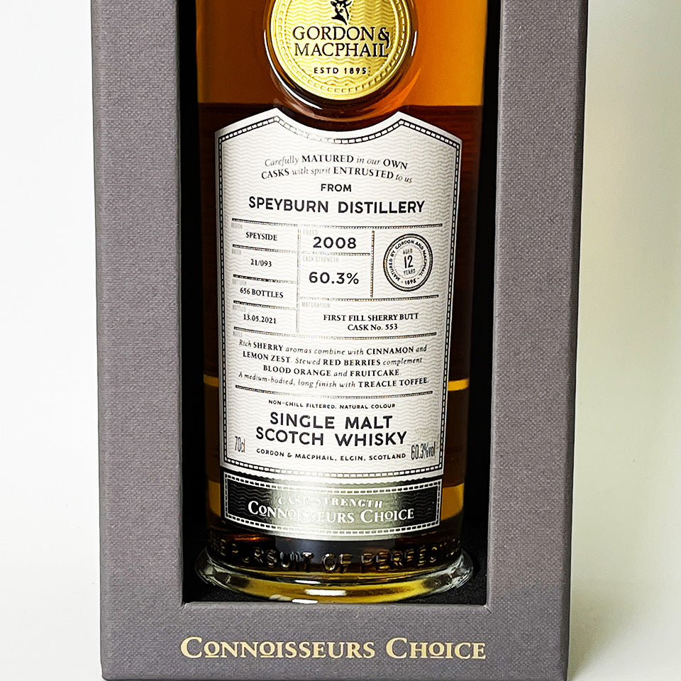 ウィスキー_スペイサイド/GORDON&MACPHAIL SPEYBURN CASK STRENGTH CONNOISSEURS CHOICE(ゴードン&マクファイル スペイバーン コニサーズ・チョイス カスク・ストレングス)12年 2008【正規輸入品】
