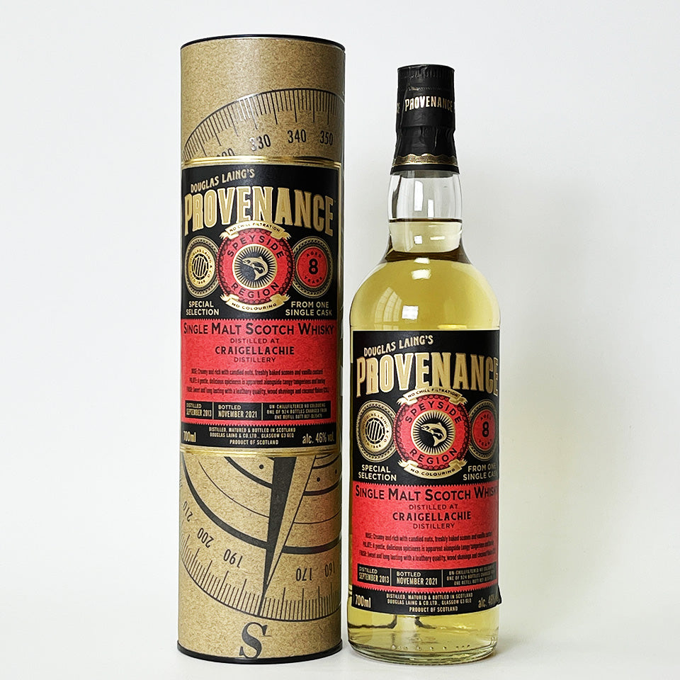 ウィスキー_スペイサイド/PROVENANCE CRAIGELLACHIE SINGLE CASK(プロヴェナンス クライゲラキ シングル・カスク)8年 2013【正規輸入品】