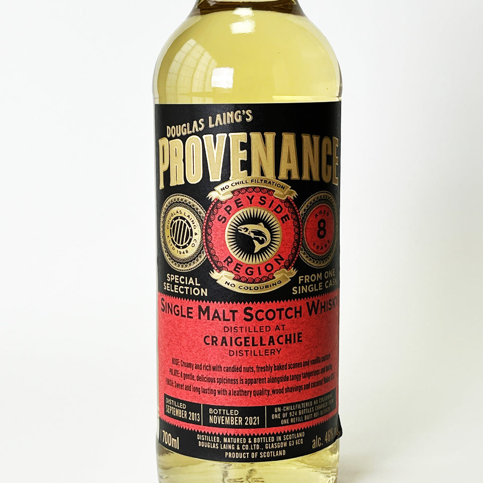 ウィスキー_スペイサイド/PROVENANCE CRAIGELLACHIE SINGLE CASK(プロヴェナンス クライゲラキ シングル・カスク)8年 2013【正規輸入品】
