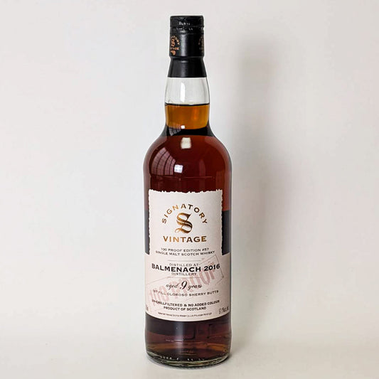 ウィスキー_スペイサイド／SIGNATORY VINTAGE 100 PROOF BALMENACH（シグナトリー・ヴィンテージ 100プルーフ・エディション バルメナック）9年 2016【正規輸入品】