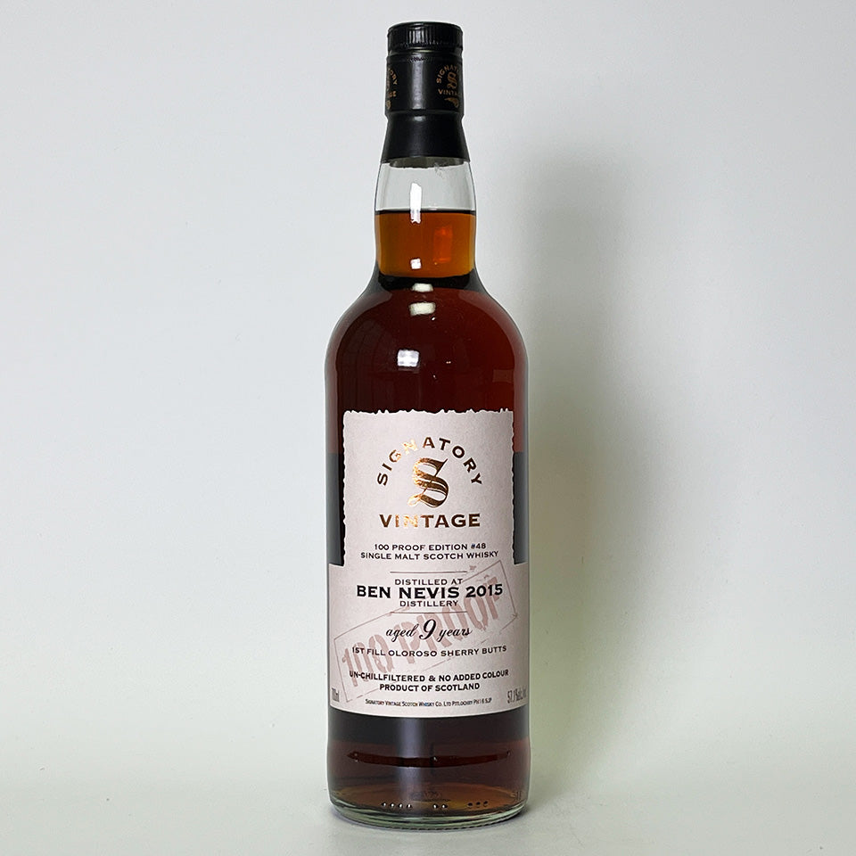 ウィスキー_ハイランド／SIGNATORY VINTAGE 100 PROOF EDITION BEN NEVIS（シグナトリー・ヴィンテージ 100プルーフ・エディション ベン・ネヴィス）9年 2015【正規輸入品】