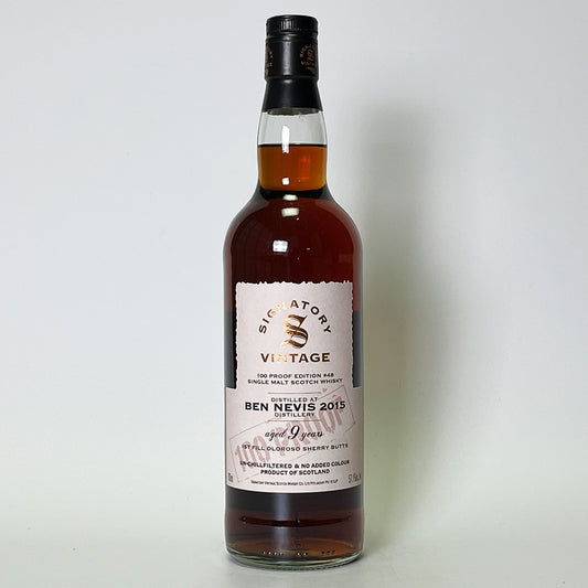 ウィスキー_ハイランド／SIGNATORY VINTAGE 100 PROOF EDITION BEN NEVIS（シグナトリー・ヴィンテージ 100プルーフ・エディション ベン・ネヴィス）9年 2015【正規輸入品】