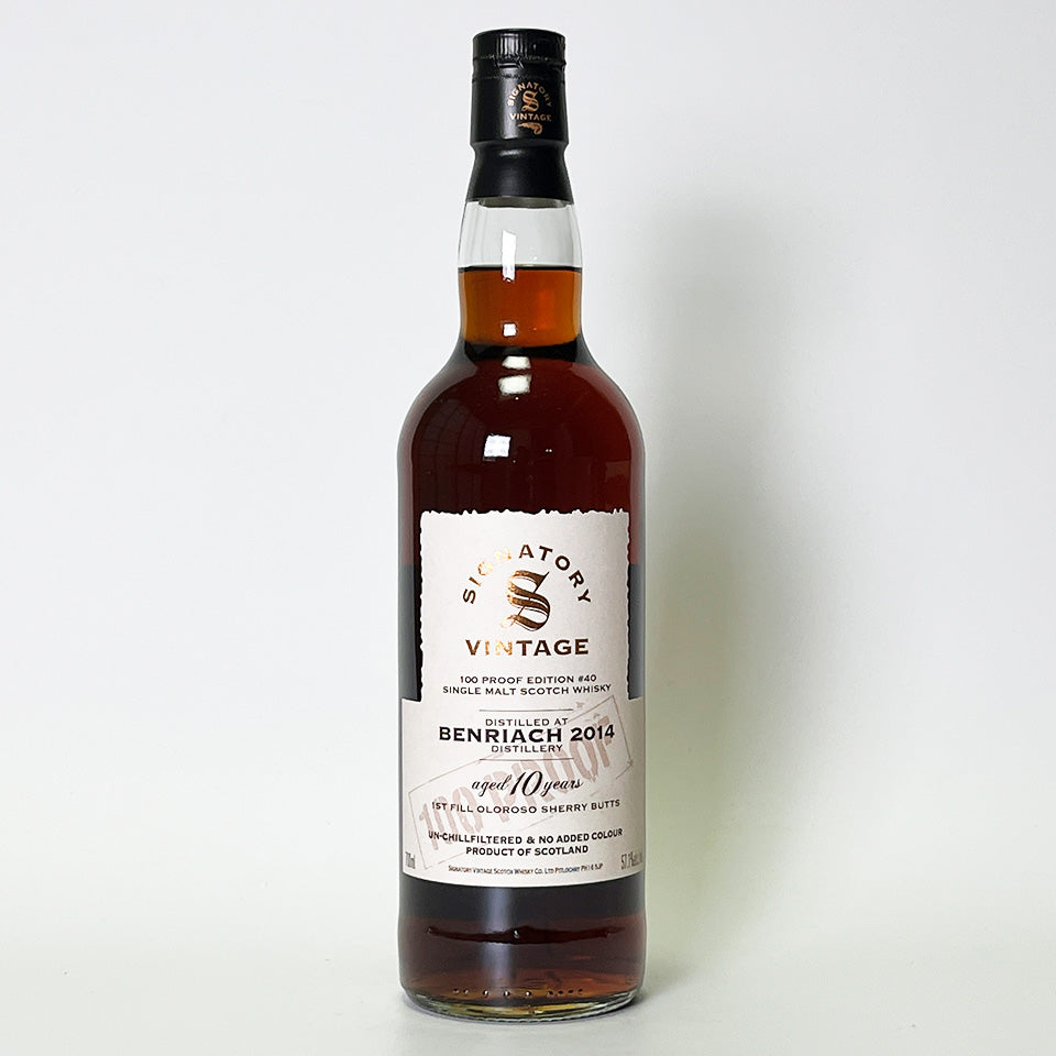 ウィスキー_スペイサイド／SIGNATORY VINTAGE 100 PROOF EDITION BENRIACH （シグナトリー・ヴィンテージ  100プルーフ・エディション ベンリアック）10年 2014 【正規輸入品】