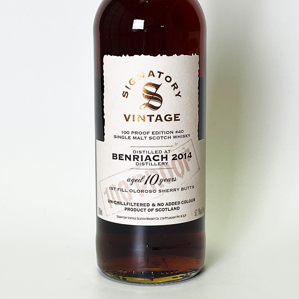 ウィスキー_スペイサイド／SIGNATORY VINTAGE 100 PROOF EDITION BENRIACH （シグナトリー・ヴィンテージ  100プルーフ・エディション ベンリアック）10年 2014 【正規輸入品】