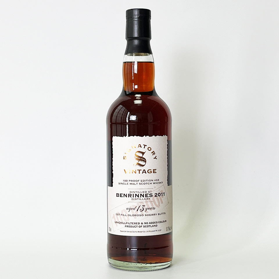 ウィスキー_スペイサイド／SIGNATORY VINTAGE 100 PROOF EDITION BENRINNES（シグナトリー・ヴィンテージ 100プルーフ・エディション ベンリネス）13年 2011【正規輸入品】