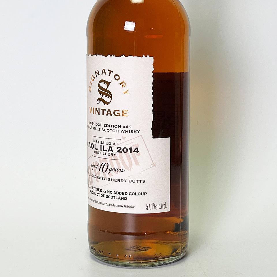 ウィスキー_アイラ／SIGNATORY VINTAGE 100 PROOF EDITION CAOL ILA（シグナトリー・ヴィンテージ 100プルーフ・エディション カリラ）10年 2014【正規輸入品】