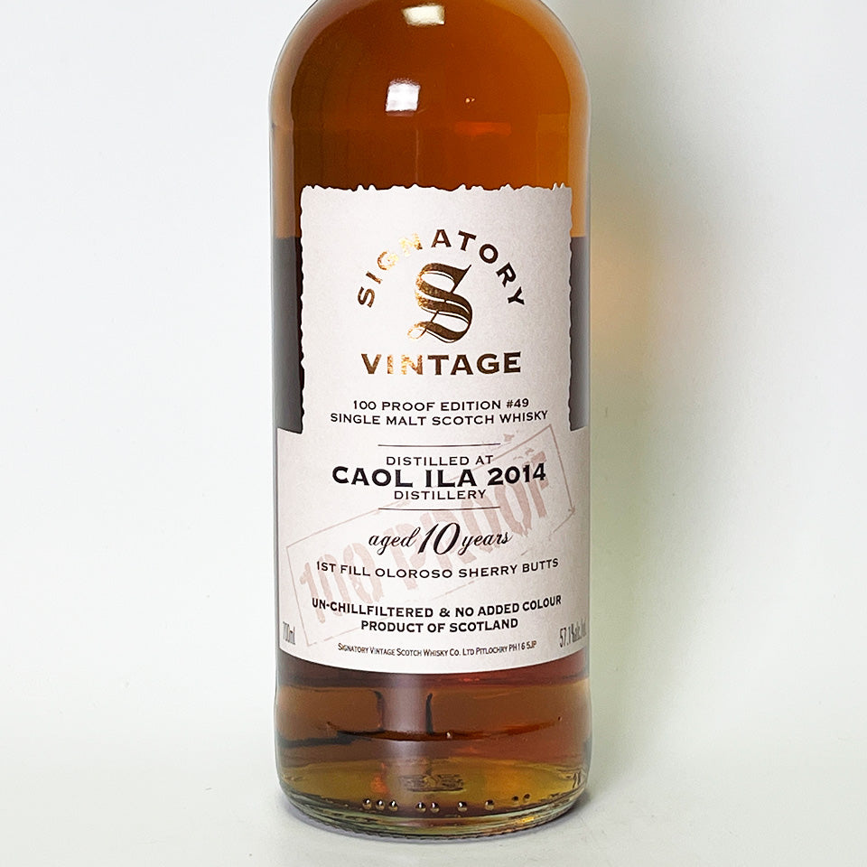 ウィスキー_アイラ／SIGNATORY VINTAGE 100 PROOF EDITION CAOL ILA（シグナトリー・ヴィンテージ 100プルーフ・エディション カリラ）10年 2014【正規輸入品】