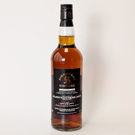 ウィスキー_スペイサイド／SIGNATORY VINTAGE 100 PROOF EDITION EXCEPTIONAL CASK GLENTAUCHERS（シグナトリー・ヴィンテージ 100プルーフ・エディション エクセプショナル・カスク グレントファース）16年 2009【正規輸入品】