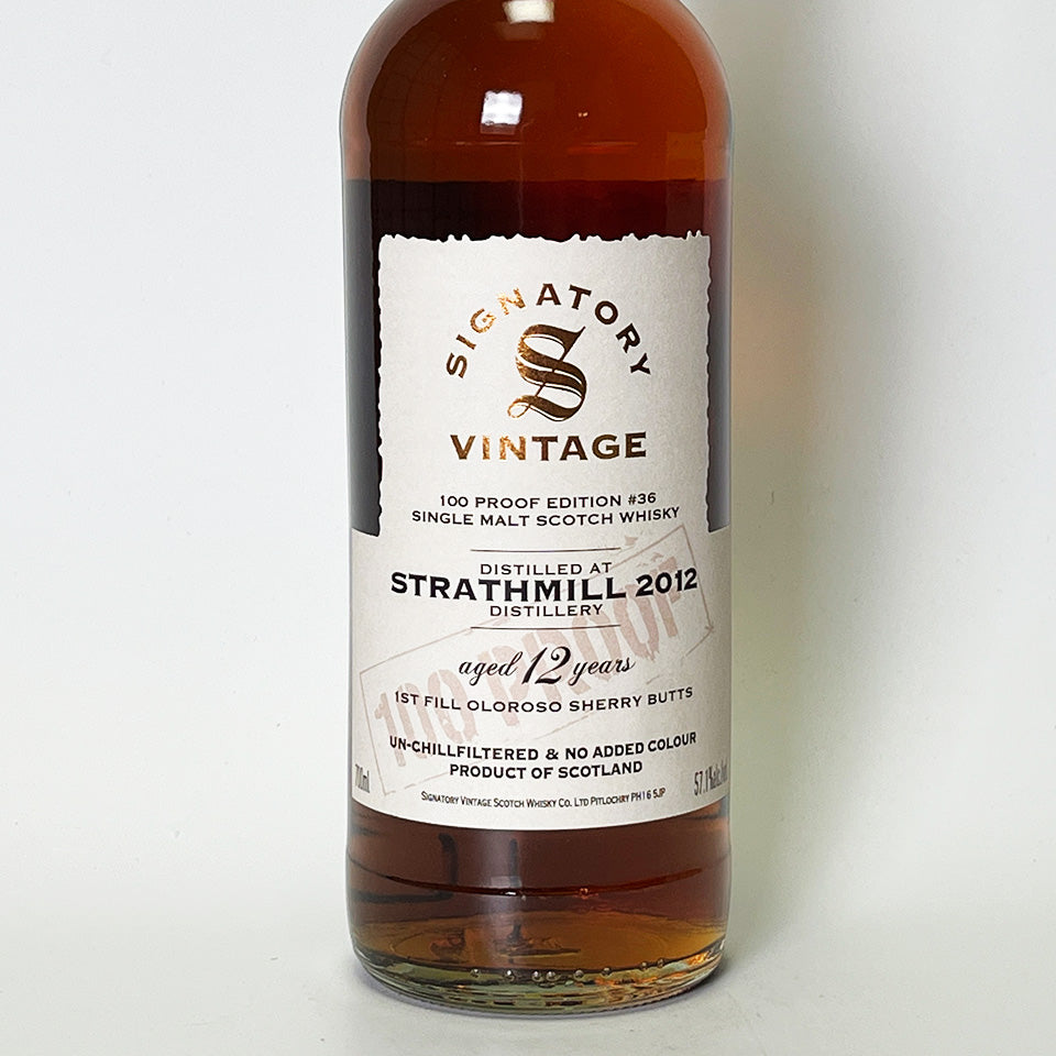 ウィスキー_スペイサイド／SIGNATORY VINTAGE 100 PROOF EDITION STRATHMILL（シグナトリー・ヴィンテージ 100プルーフ・エディション ストラスミル）12年 2012【正規輸入品】