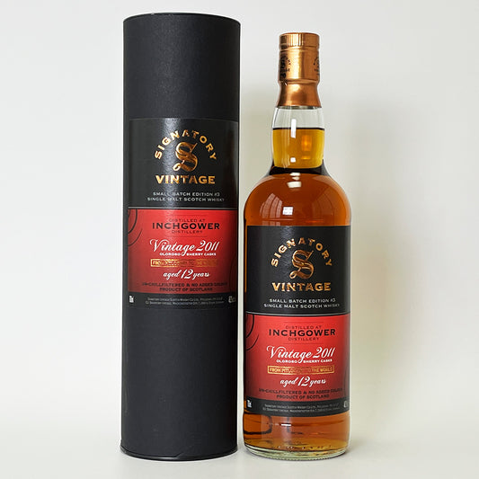 ウィスキー_スペイサイド／SIGNATORY VINTAGE SMALL BATCH EDITION INCHGOWER OLOROSO SHERRY CASKS（シグナトリー・ヴィンテージ スモール・バッチ・エディション インチガワー オロロソ・シェリー樽熟成）12年 2011【正規輸入品】