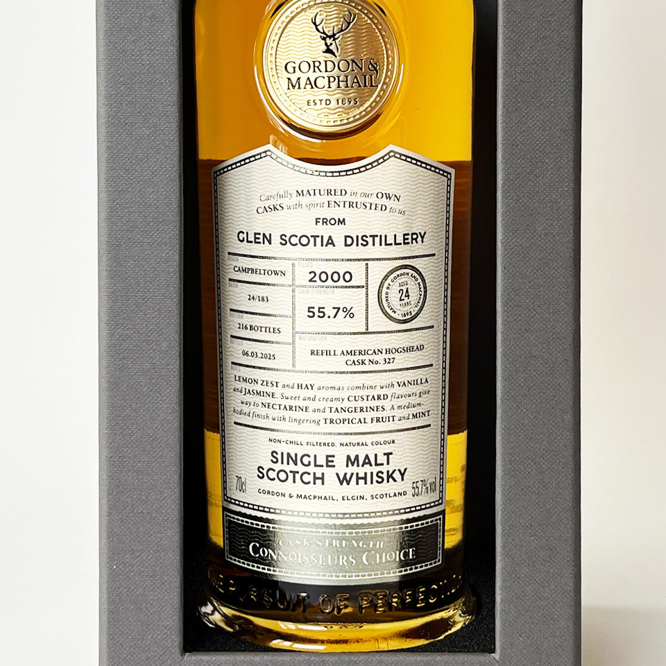 ウィスキー_キャンベルタウン／GORDON&MACPHAIL GLEN SCOTIA CASK STRENGTH CONNOISSEURS CHOICE（ゴードン＆マクファイル グレン・スコシア コニサーズ・チョイス カスク・ストレングス）24年 2000【正規輸入品】