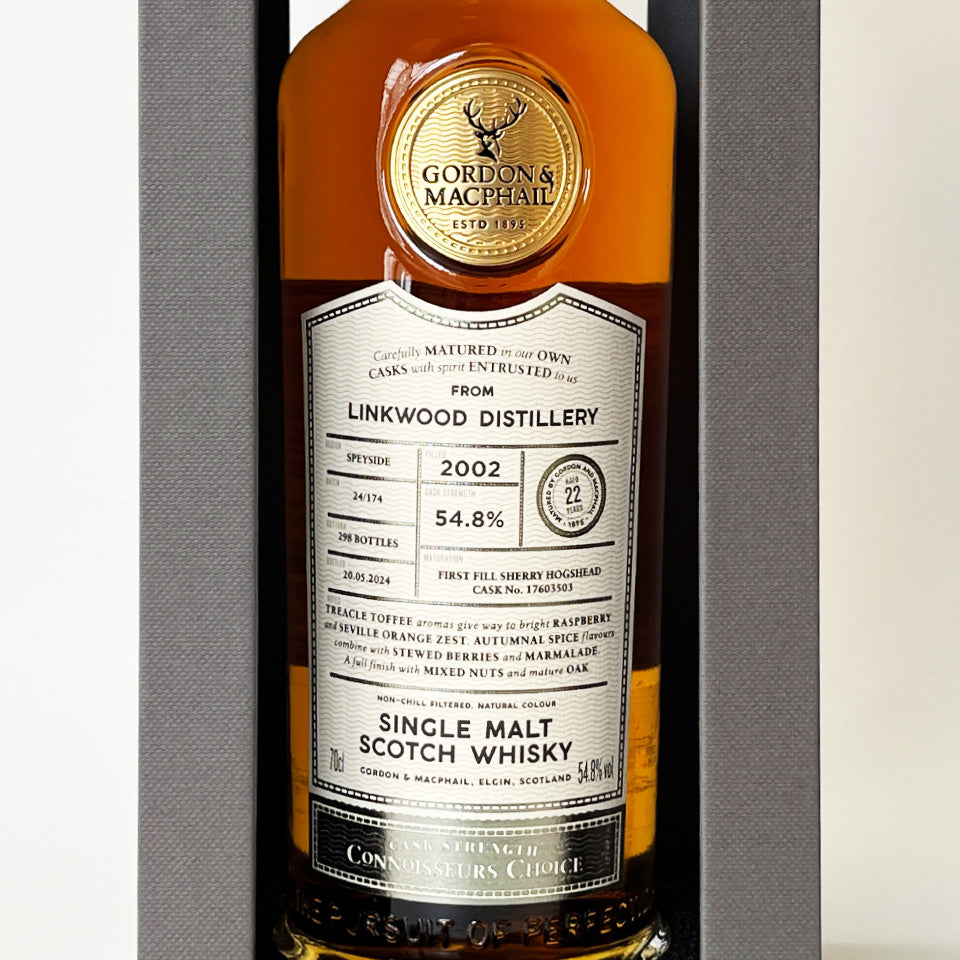 ウィスキー_スペイサイド／GORDON&MACPHAIL LINKWOOD CASK STRENGTH CONNOISSEURS CHOICE（ゴードン＆マクファイル リンクウッド コニサーズ・チョイス カスク・ストレングス）22年 2002【正規輸入品】
