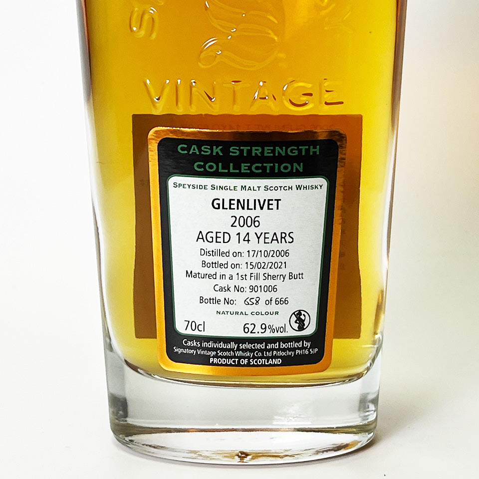 Speyside Whisky / SIGNATORY VINTAGE GLENLIVET CASK STRENGTH COLLECTION 14 Year Old 2006 [Official Import]